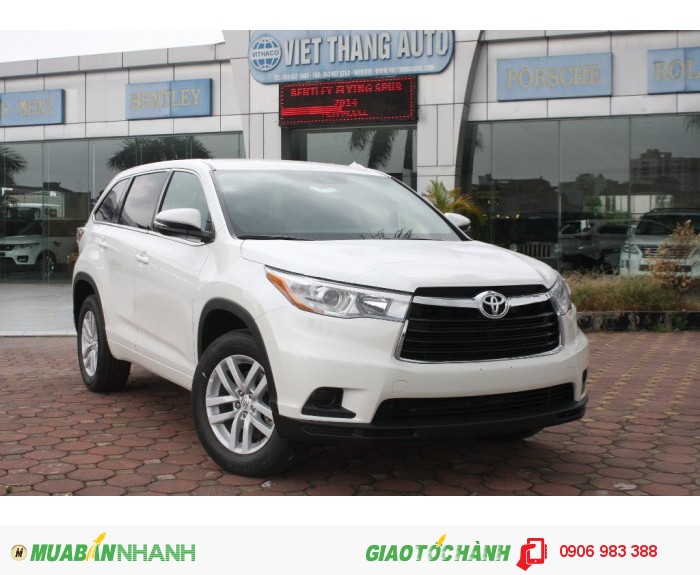 Toyota Highlander màu trắng sản xuất 3/ 2015, xe nhập khẩu nguyên chiếc từ Mỹ mới 100%