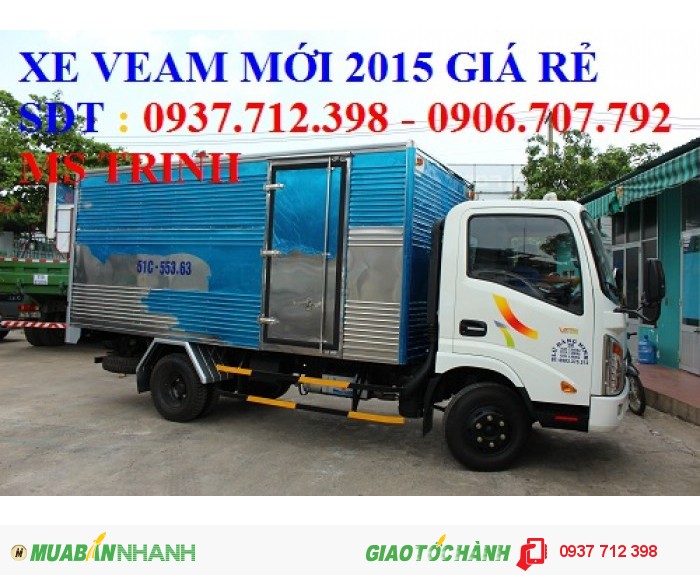 Gía xe tải Veam Vt250 2.5 tấn/2T5 máy Hyundai trả góp giá rẻ