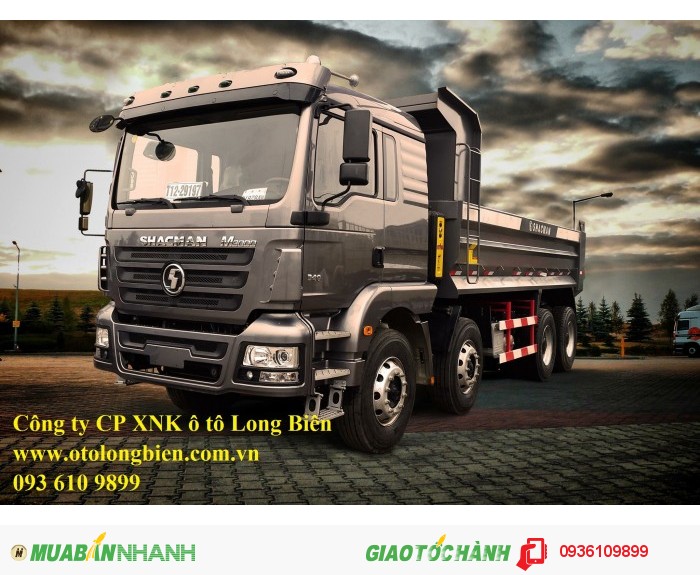Xe ben 4 chân shacman tải trọng 17 tấn 2017