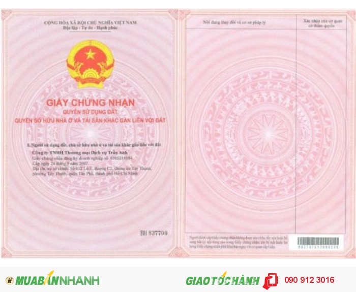 Nhà 5x28 = 490 triệu, trả góp ko lãi suất, sổ hồng riêng, chính chủ bán, bao sang tên.