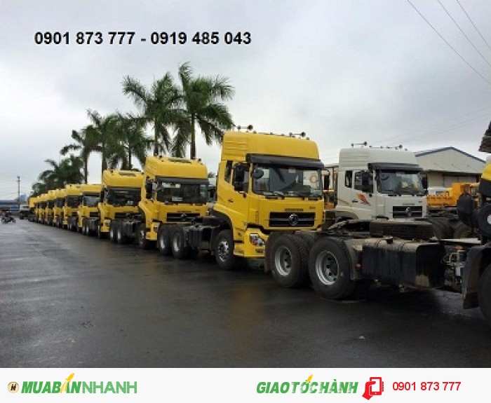 Xe đầu kéo Dongfeng Hoàng Huy 3 chân máy 375 nhập khẩu, Giá xe đầu kéo Dongfeng Hoàng Huy L375 máy Cummins nhập khẩu