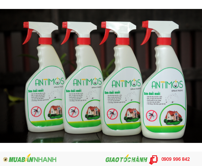 Sơn xịt đuổi muỗi Antimos. Dễ sử dụng, sơn được trên các bề mặt, trong suốt không màu., 1