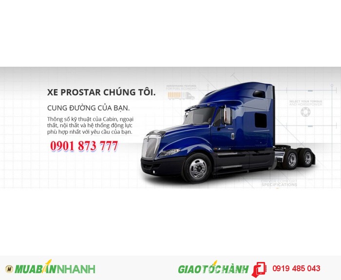 Đại lý xe đầu kéo Mỹ 430Hp máy 12.4 Maxxforce nhập khẩu, Đầu kéo Mỹ đời 2012 có xe giao ngay