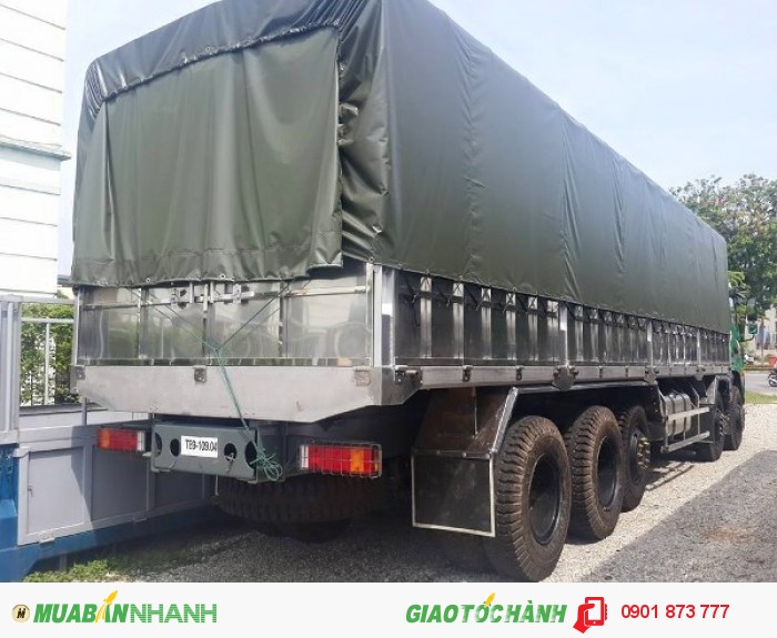 Xe tải thùng Cửu Long 5 chân 22.5 tấn (5 giò) có sẵn thùng mui bạt Inox 304, Giao ngay trong ngày