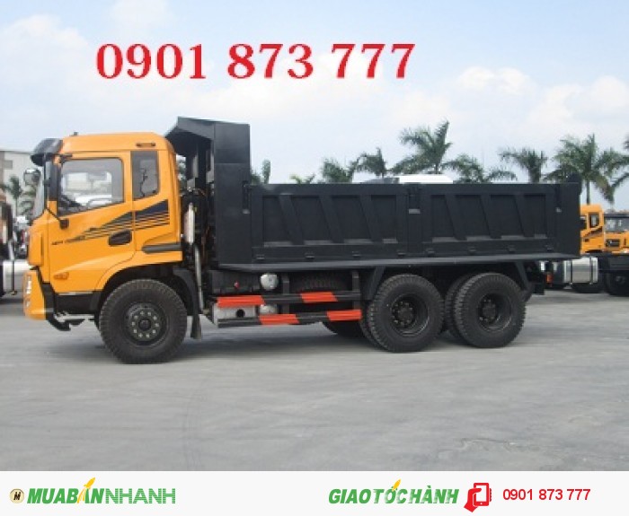 Xe ben Dongfeng Trường Giang 3 chân 14T, Ben Dongfeng 14 tấn 11.6 khối 3 giò 2 cầu thật