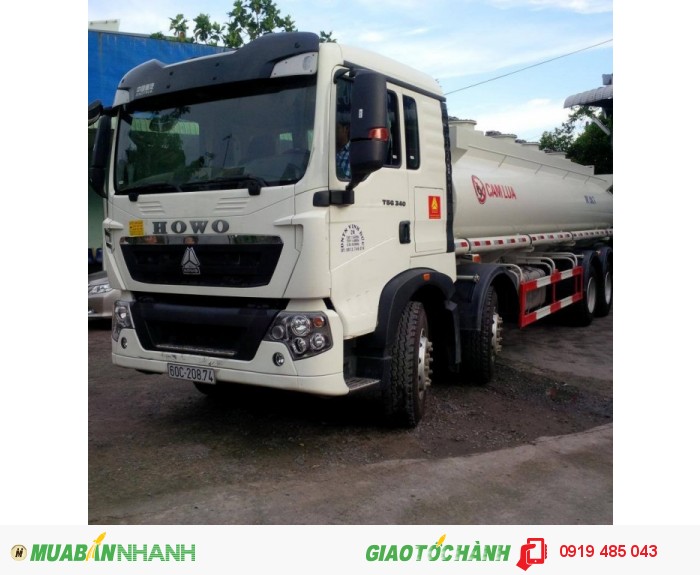 Xe tải bồn chở xăng dầu Howo 4 chân 20 khối (20m3) nhập khẩu máy 340Hp có xe giao ngay