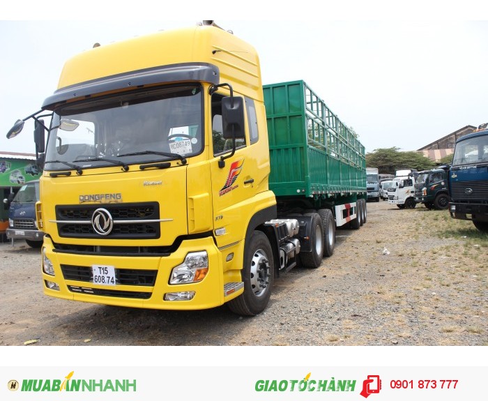 Xe đầu kéo Dongfeng Hoàng Huy 3 chân L375 6x4, Giá bán xe đầu kéo Dongfeng L375 máy Cummins nhập khẩu