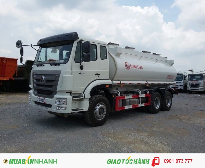 Đại lý xe tải bồn chở xăng dầu Howo 20m3, 21m3, 22m3 4 chân máy 340Hp