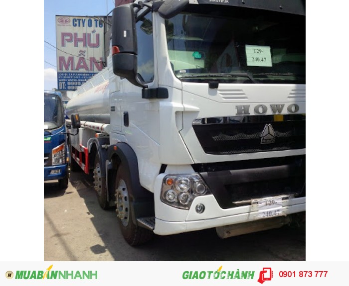 Đại lý xe tải bồn chở xăng dầu Howo 20m3, 21m3, 22m3 4 chân máy 340Hp