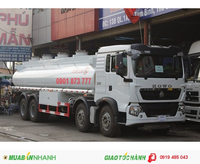 Đại lý xe tải bồn (xitec) chở xăng dầu Howo, Xitec Howo 20 khối, 21 khối, 22 khối chở xăng dầu