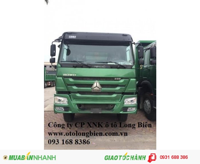 Xe ben 4 chân Howo,  động cơ 336Hp, thùng vuông