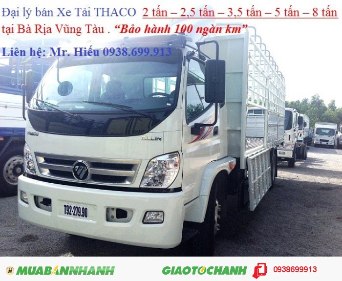 Xe Tải Thaco 5 Tấn Nâng Tải 7 Tấn Tại Bà Rịa Vũng Tàu