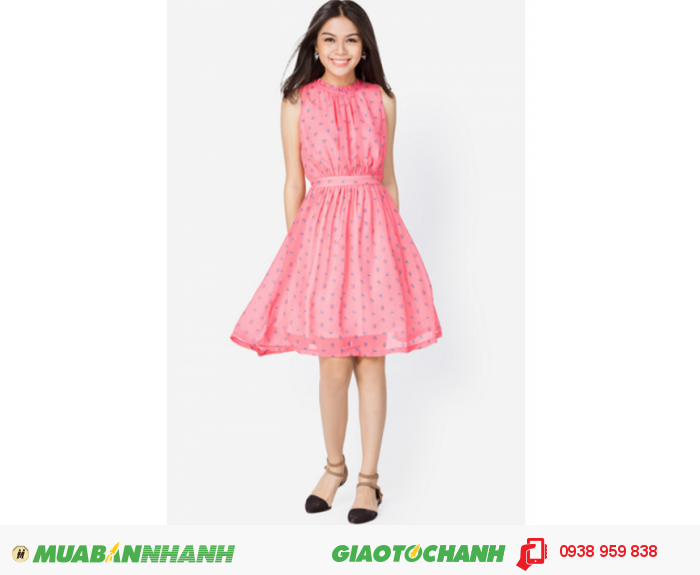 Đầm nh&uacute;n cổ cột d&acirc;y-AD238, 2