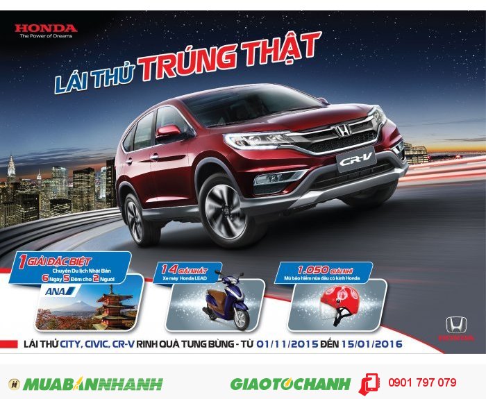 Honda Ô tô Lái thử trúng lớn cuối năm