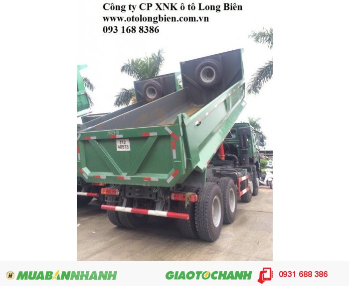 Xe ben 4 chân Howo tải trọng 16-17 tấn thùng 14m3 tại Hà Nội 2015, 2016