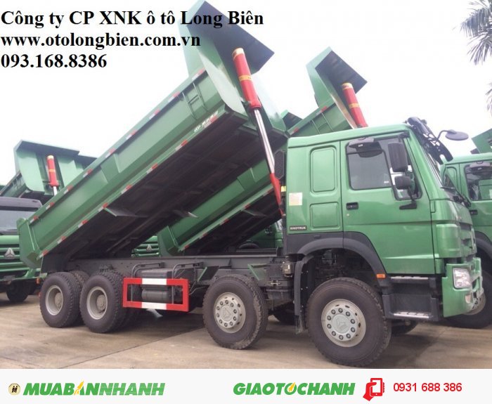 Xe ben 4 chân Howo tải trọng 16-17 tấn thùng 14m3 tại Hà Nội 2015, 2016