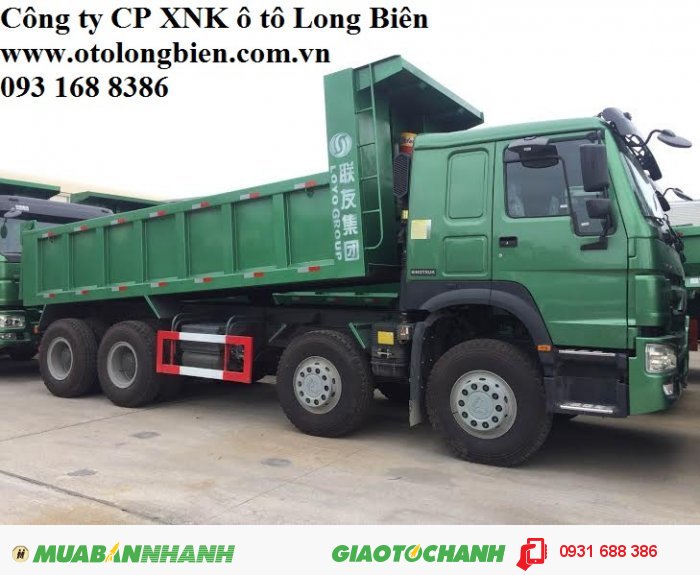 Xe ben 4 chân Howo tải trọng 16-17 tấn thùng 14m3 tại Hà Nội 2015, 2016