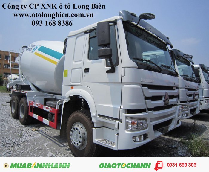 Xe trộn bê tông Howo 9m3, 10m3, 12m3 tại Long Biên, Hà Nội 2015