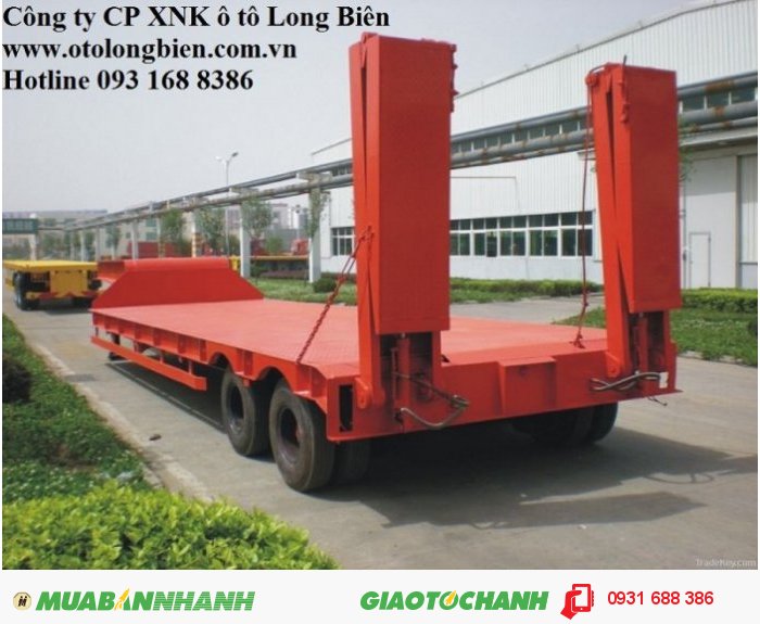 Xe phọc lùn, xe phooc lùn 3, 4 trục chở máy công trình 39,5, 45, 50 tấn 2015, 2016