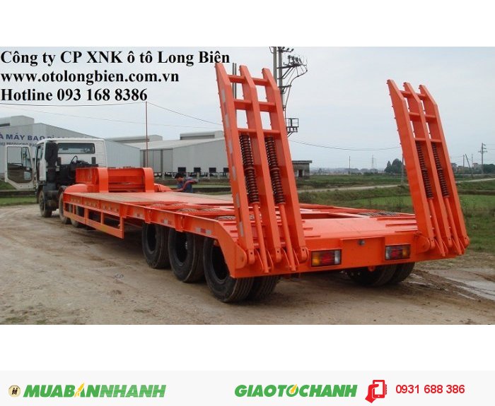 Xe phọc lùn, xe phooc lùn 3, 4 trục chở máy công trình 39,5, 45, 50 tấn 2015, 2016