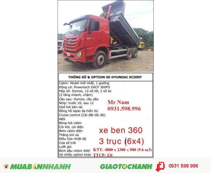 Xe Ben Huyndai Xcient 13 Tấn