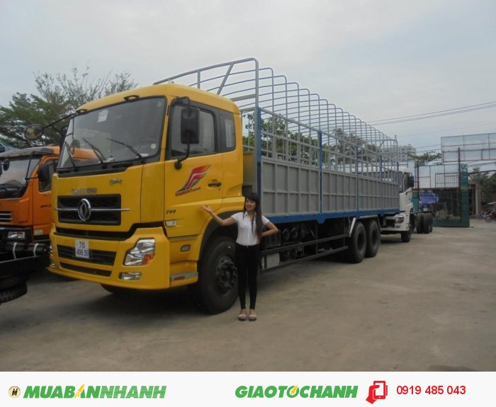 Báo giá xe tải Dongfeng Hoàng Huy 3 chân C260, 4 chân L315, Giá bán xe tải Dongfeng 3 chân (3 giò), 4 chân (4 giò) máy Cummins tốt nhất