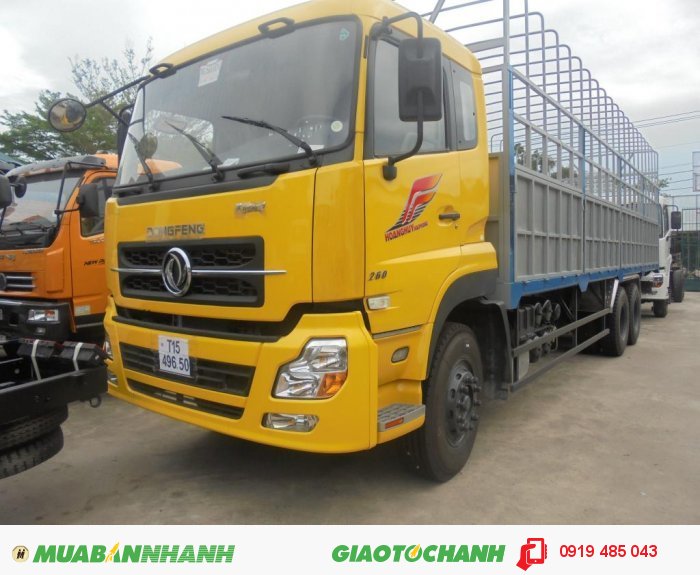 Báo giá xe tải Dongfeng Hoàng Huy 3 chân C260, 4 chân L315, Giá bán xe tải Dongfeng 3 chân (3 giò), 4 chân (4 giò) máy Cummins tốt nhất