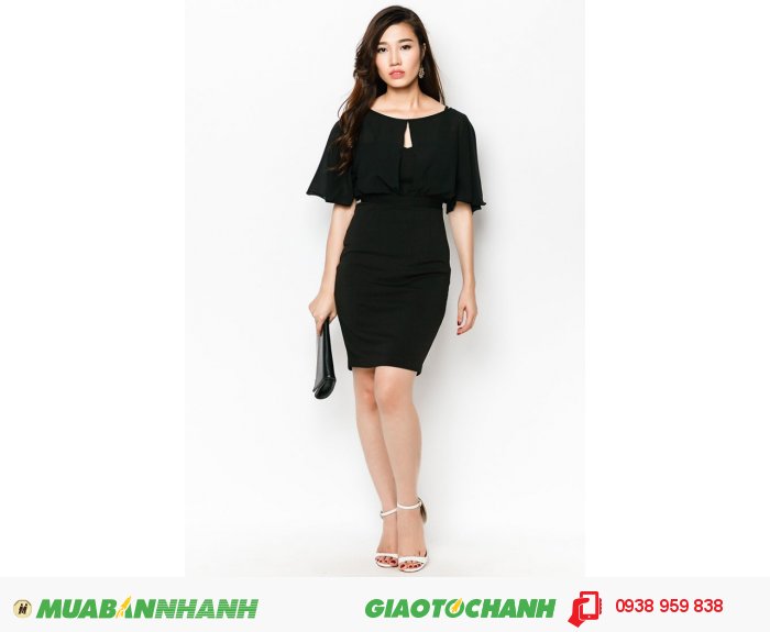 Đầm bèo xẻ trước sau | Mã: AD229-đen | Giá: 598000 Quy cách: 84-64-88 (+-2): chiều dài tb: 85cm - 90cm | chất liệu: lụa cát| Size (S - M - L - XL) | Mô tả: Với thiết kế may tay loe độc đáo, đầm may lớp phần trên đến nét đẹp thanh nhã và sang trọng cho các cô gái., 1