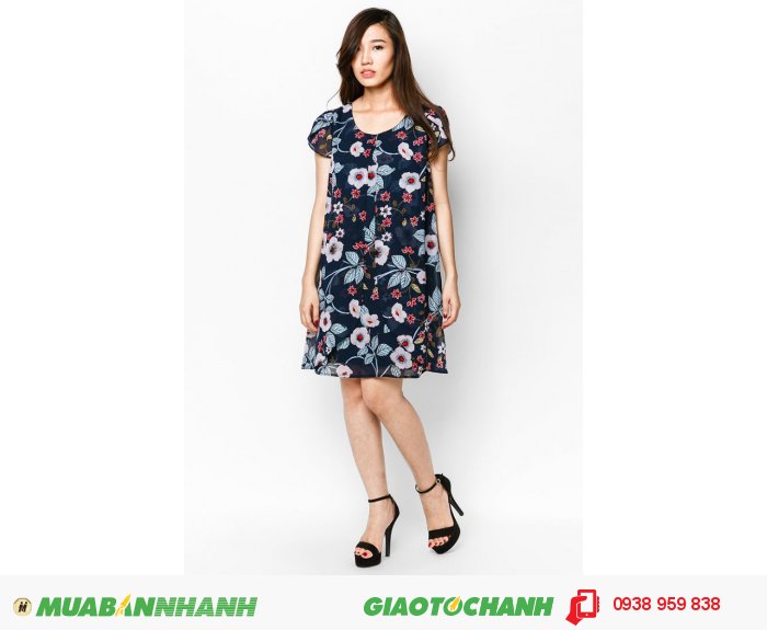 Đầm công sở voan Đầm 2 lớp ngoài tay búp sen | Mã: AD217-xanh đen| Giá: 788000 Quy cách: 84-66-90 (+-2) |,Size (S - M - L - XL) | Mô tả: Đầm xếp li phối màu chấm bi đen trắng hài hòa, khoe vẻ đẹp duyên dáng, nữ tính và trang nhã, giúp phái đẹp tự tin xuống phố cùng người ấy., 3