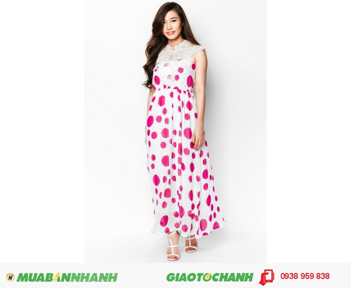 Đầm Maxi ren cổm | Mã: AD224-trắng hồng | Giá: 488000 Quy cách: 84-64-88 (+-2), chiều dài tb: 85cm - 90cm | chiffon | Size (M) | Mô tả: Dịu dàng và thanh lịch với đầm maxi in hoa. Thiết kế phối ren phần cổ góp phần tăng thêm nữ tính cho bạn, 2