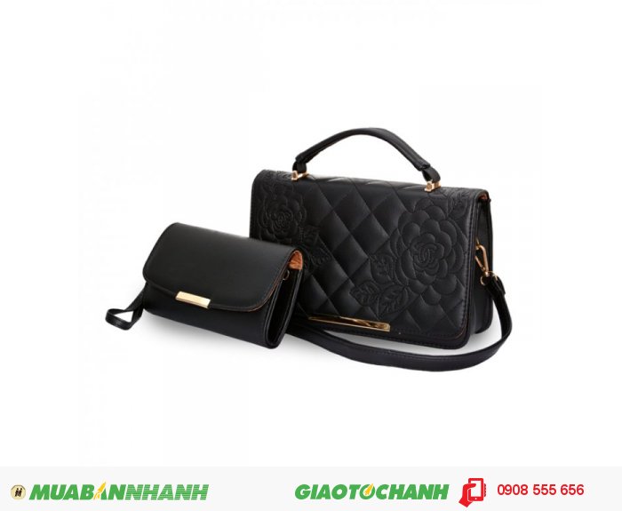 Túi Xách Bộ Đôi Thêu Hoa Văn TUTXV1115001|Giá: 253,000 | Chất liệu: Simili (Giả da) | Màu sắc: đen |Kiểu quai: Quai đeo chéo |Trọng lượng: 700g | Kích thước: 27x17x6, 20x11 cm, 1