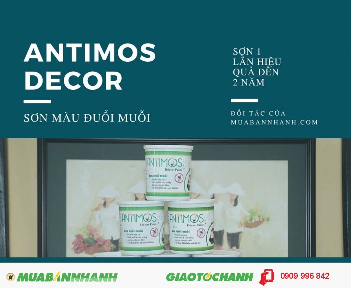 Sơn màu đuổi muỗi Antimos Decor - Màng sơn bám tốt, cứng., 3