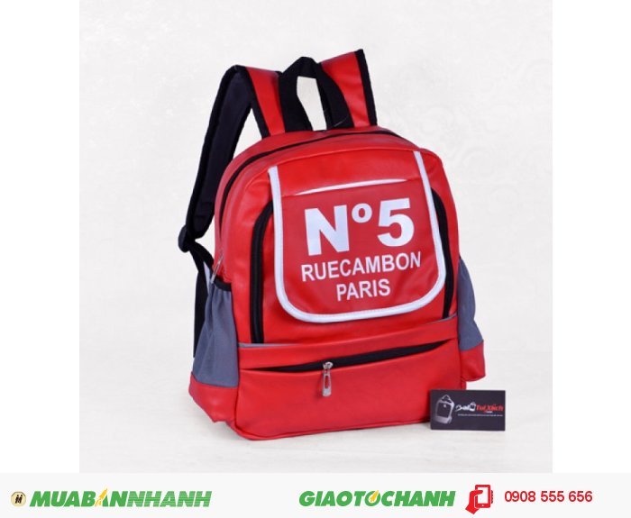 Ba lô N05 Ruecambon Paris MNBLT0715001 | Giá: 112.000 đồng | Loại: Ba lô | Chất liệu: Simili (Giả da) | Màu sắc: Đỏ | Trọng lượng: 520 g | Kích thước: 28x35x6 cm | Kiểu quai: Quai đeo ba lô | Họa tiết: Hình chữ |, 1