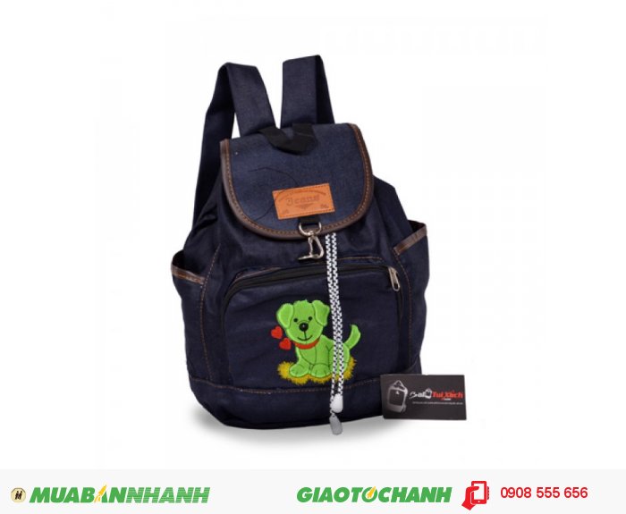 Ba lô jean hình chú chó ATBLT0515002 | Giá: 73,000 VND| Loại: Ba lô | Màu sắc: đen và nâu đen | Chất liệu: jean | Họa tiết: hình chú chó | | Trọng lượng: 300g | Kích thước: 33x23x17 cm |, 1