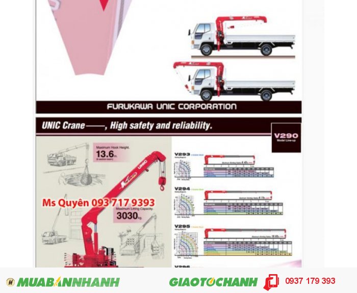 Cung cấp ô tô cẩu UNIC các loại
