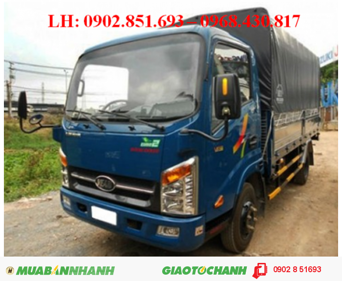 Bán xe tải veam vt250/2.5 tấn (2,5 tấn) thùng dài 4.8 mét, xe tải veam vt250/ 2.5 tấn động cơ hyundai
