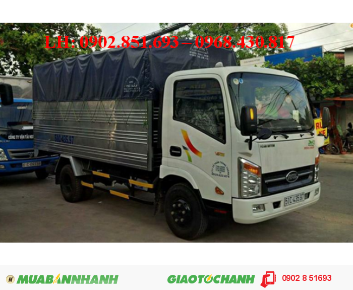 Bán xe tải veam vt250/2.5 tấn (2,5 tấn) thùng dài 4.8 mét, xe tải veam vt250/ 2.5 tấn động cơ hyundai