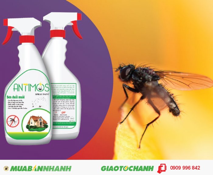 Sơn trong đuổi ruồi Antimos | Quy cách: 600ml | Giá: 200.000đ | Mô tả: Antimos đuổi được MUỖI - RUỒI - GIÁN - KIẾN - NHỆN Mối, mọt & các loại côn trùng quấy nhiễu khác .... Ruồi và các côn trùng gây hại vốn là một hiểm họa khôn lường đối với sự phát triển kinh tế xã hội, vệ sinh môi trường và sức khỏe con người., 5