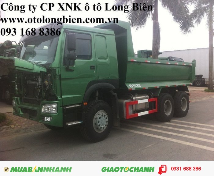 Xe ben 3 chân Howo động cơ 336, 371 tải trọng 12-13 tấn thùng 10m3 tại Hà Nội 2015, 2016