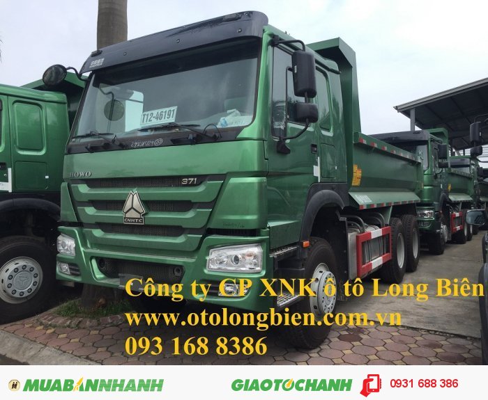 Xe ben 3 chân Howo động cơ 336, 371 tải trọng 12-13 tấn thùng 10m3 tại Hà Nội 2015, 2016