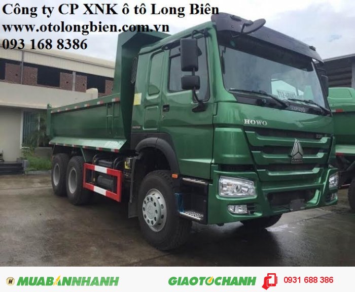 Xe ben 3 chân Howo động cơ 336, 371 tải trọng 12-13 tấn thùng 10m3 tại Hà Nội 2015, 2016