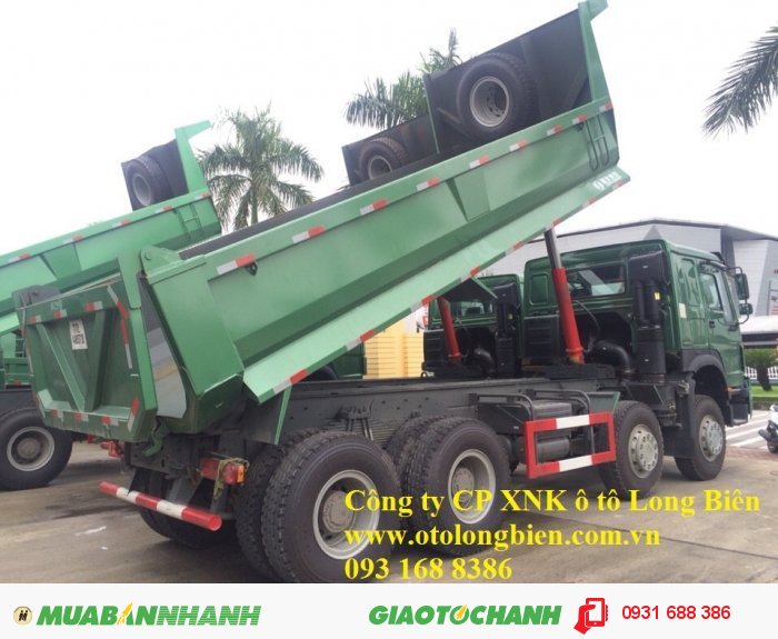 Xe ben 4 chân Howo tải trọng 16-17 tấn thùng 14m3 tại Hà Nội 2015, 2016