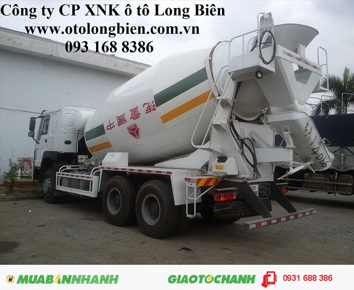 Xe trộn bê tông Howo 9m3, 10m3, 12m3 tại Long Biên, Hà Nội 2015, 2016