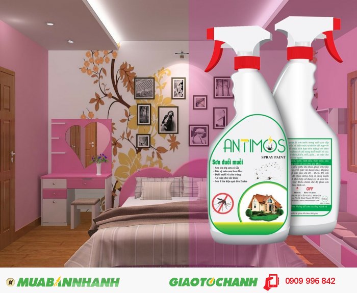 Sơn trong đuổi muỗi Antimos | Quy c&aacute;ch: dạng xịt | Gi&aacute;: 200.000đ | M&ocirc; tả: D&ugrave;ng để phủ l&ecirc;n c&aacute;c lớp sơn kh&aacute;c, bao phủ c&aacute;c bề mặt kh&oacute; sơn, 5