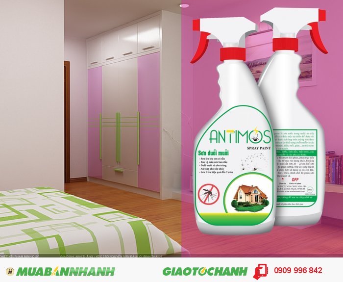 Sơn trong đuổi muỗi Antimos | Quy cách: 600ml | Giá: 200.000đ | Màng sơn bám tốt, cứng. Các đồ nội thất vật dụng như bàn ghế, tử quần áo, các đồ mĩ nghệ... đều có thể sử dụng sơn Antimos mà không sợ bị ảnh hưởng đến chất lượng sau khi sơn, 5