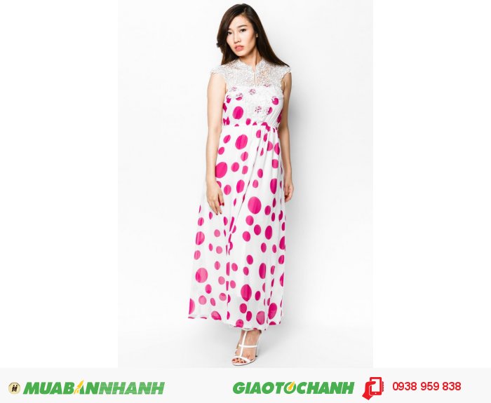 Đầm Maxi ren | Mã: AD224-trắng hồng | Giá: 488000 Quy cách: 84-64-88 (+-2), chiều dài tb: 85cm - 90cm | chiffon | Size (M) | Mô tả: Dịu dàng và thanh lịch với đầm maxi in hoa. Thiết kế phối ren phần cổ góp phần tăng thêm nữ tính cho bạn., 1