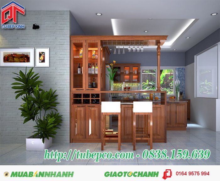 Tủ Bếp Gỗ Sồi Tự Nhiên Có Quầy Bar Và Đảo Bếp Đẹp, Hiện Đại Tbx044 Mới  100%, Giá: 3.700.000Đ, Gọi: 034 9575 994, Quận Tân Phú - Hồ Chí Minh,  Id-73Fa0200