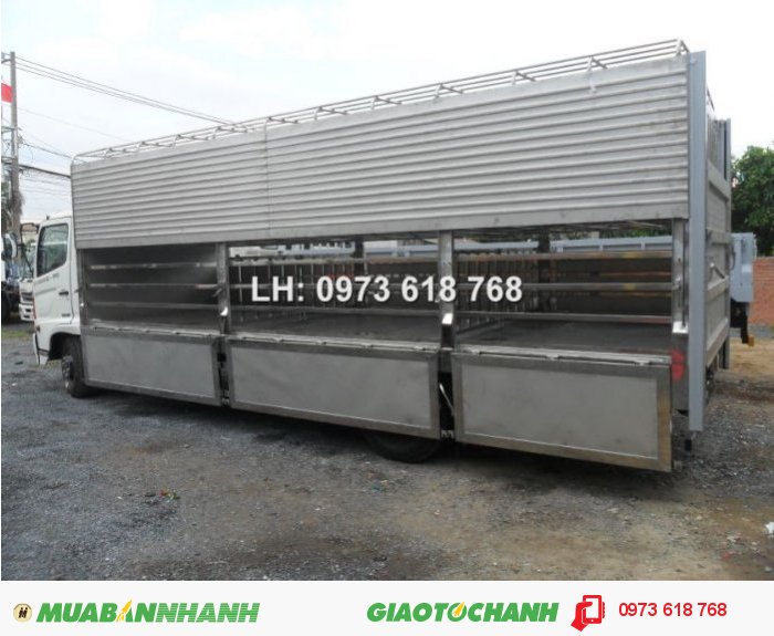 Chuyên đóng thùng xe chở heo, Hino Fg 9 tấn chở heo