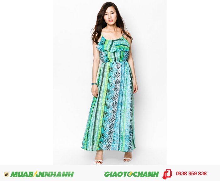 Đầm maxi 2 dây | Mã: AD225- xanh| Giá: 488000 Quy cách: 84-66-90 (+-2): chiều dài tb: 85cm - 90cm | chiffon lạnh | Size (M) | Mô tả: Phá cách cùng mẫu đầm suông dài in họa tiết cách điệu độc đáo theo phong cách bohemian đang rất được giới trẻ yêu thích., 4