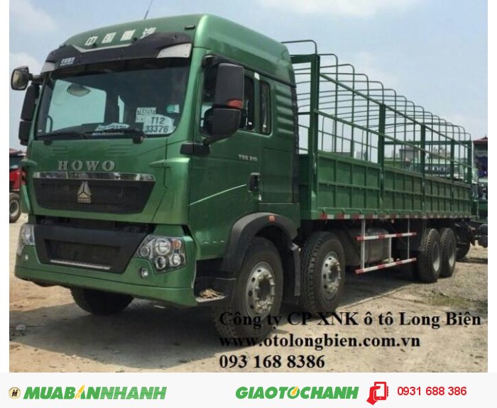 Xe sat xi, tải thùng 4 chân Howo 371, 375, A7 tải trọng 17-17,9 tấn Hà Nội 2015, 2016